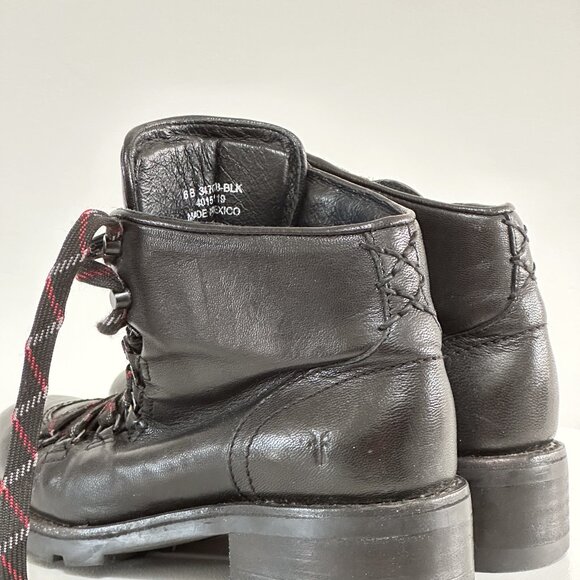 Frye Alta Women's Black Leather Lug Sole Hiking Boots 6 - Picture 3 of 5